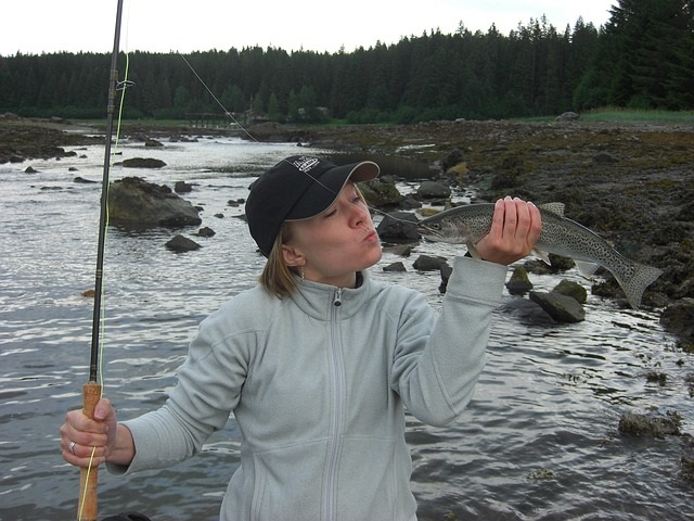 girl fishing